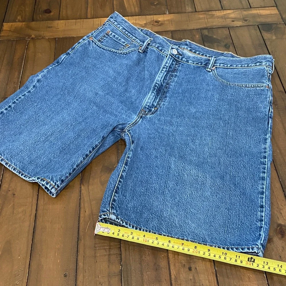 Levis 550 Relaxed Fit Denim Jean Shorts Mens 44 Medium Wash Blue 35550-2114